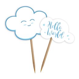 Partypicks Baby Shower Blå med Skyer