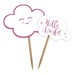 Partypicks Baby Shower Rosa med Moln