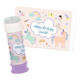 Personliga Stickers för Såpbubblor Unicorns & Rainbows