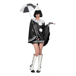 Pierrot Klovn Svart Dame Karnevalskostyme