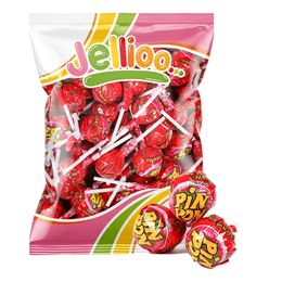 Pin Pon Lollipop Gum Sour Strawberry Storpakning