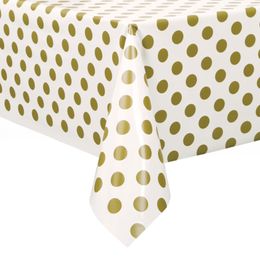 Plastdug Guld/Hvid Prikket
