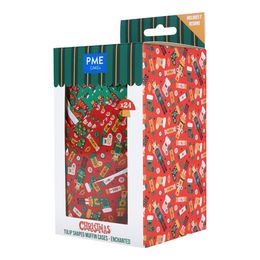 Diaesitys - PME Cupcakes-koristekääreet Joulukuosi