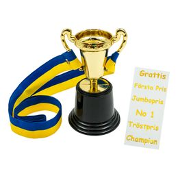 Minipokal Guld med Sverigeband