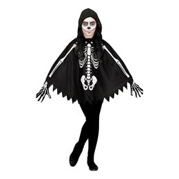 Poncho Svart Skelett för Barn