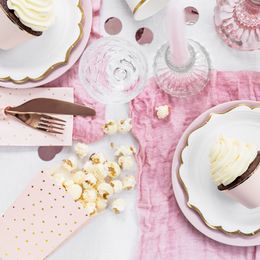 Diaesitys - Popcornkuppeja Vaaleanpunainen Kultapilkuilla