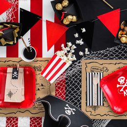 Bildspel - Popcornbägare Röda Randiga