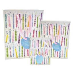 Presentpåse Happy Birthday Tårtljus