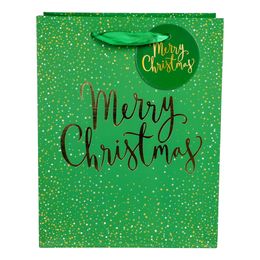 Presentpåse Merry Christmas Grön