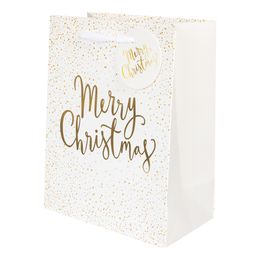 Bildspel - Presentpåse Merry Christmas Vit