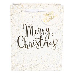 Presentpåse Merry Christmas Vit