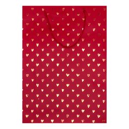 Bildspel - Presentpåse Röd med Hjärtan