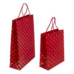 Presentpåse Röd med Hjärtan