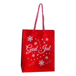 Bildspel - Presentpåse Röd/Glitter God Jul