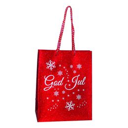 Bildspel - Presentpåse Röd/Glitter God Jul