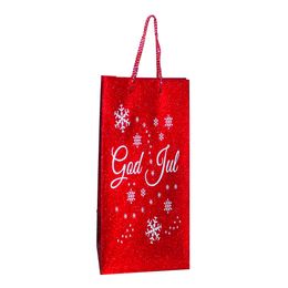 Bildspel - Presentpåse Röd/Glitter God Jul