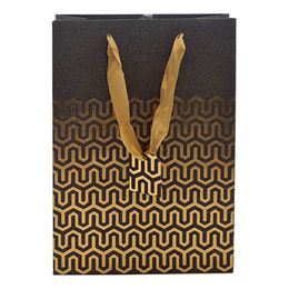 Presentpåse Svart/Guld Glitter