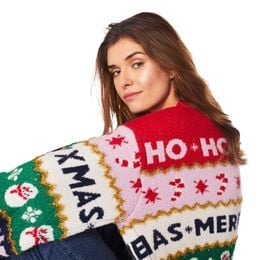 Bildspel - Randig Oversize Jultröja Dam