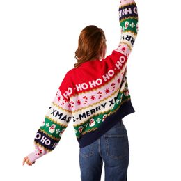 Bildspel - Randig Oversize Jultröja Dam