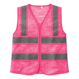Reflexväst i Spets Neonrosa