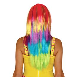 Lysbildefremvisning - Regnbuefarvet Paryk med Pandehår