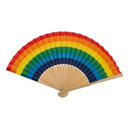 Regnbågsfärgad Solfjäder i Bambu