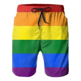 Regnbågsfärgade Badbyxor