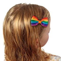 Bildspel - Regnbågsfärgade Hårrosetter