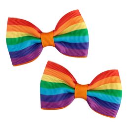 Regnbågsfärgade Hårrosetter