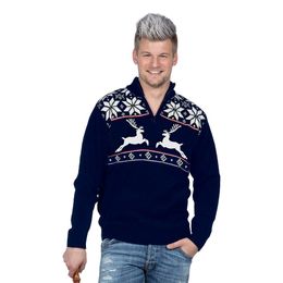 Ren Blå Jultröja med Zip