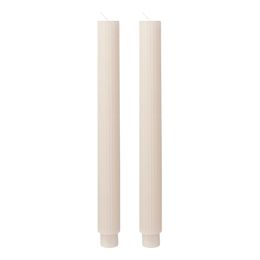 Ribbete Kronelys Naturhvit