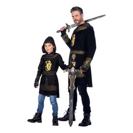 Bildspel - Riddare Svart/Guld Barn Maskeraddräkt