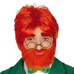 Rödhårig Peruk med Skägg