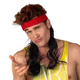 Rött Pannband med Svart Hår