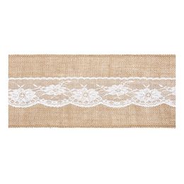 Bildspel - Stolsrosett i Säckväv med Spets