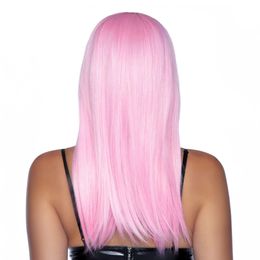 Bildspel - Sagoflicka Rosa Lång Peruk