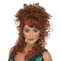 Saloon Girl Punainen Kihara Peruukki