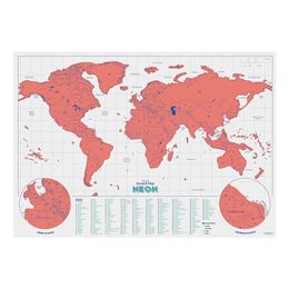 Lysbildefremvisning - Scratch Map Neon Koral