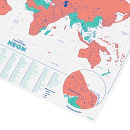 Lysbildefremvisning - Scratch Map Neon Koral