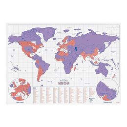 Scratch Map Neon Lilla