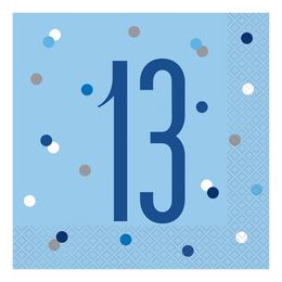 Servietter 13 Lyseblå Prikkete