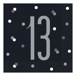 Servetter 13 Svart Prickig
