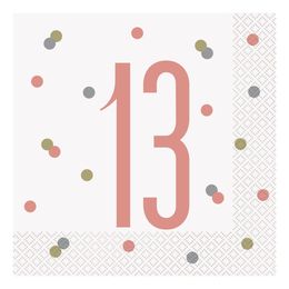 Servietter 13 Hvit/Roségull