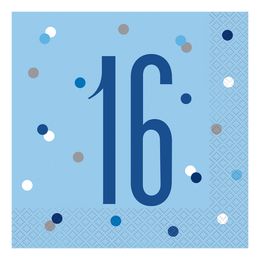 Servietter 16 Lyseblå Prikkete