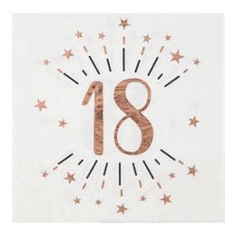 Bildspel - Servetter Sparkling Siffra Roséguld