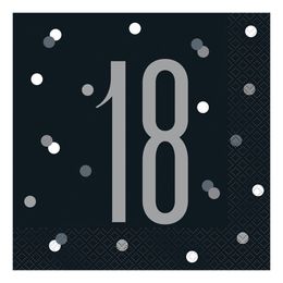 Servetit 18 Musta Pilkullinen