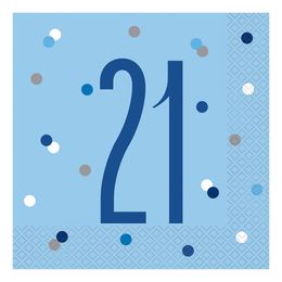 Servetter 21 Ljusblå Prickig