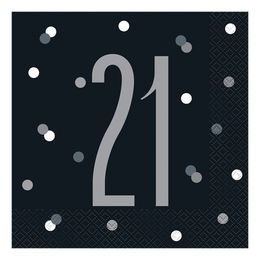 Servetter 21 Svart Prickig