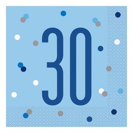 Servietter 30 Lyseblå Prikkete
