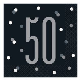 Servetter 50 Svart Prickig